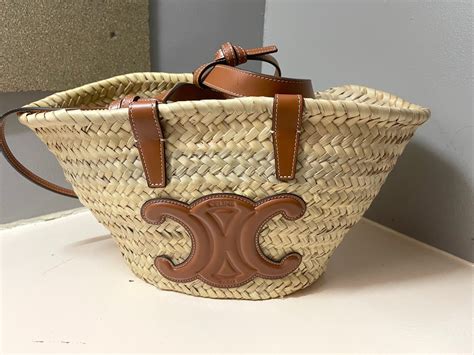 celine triomphe straw bag